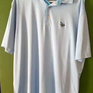 Peter Millar Light Blue Polo with Embroidered Logo